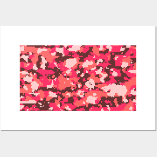 Pink Digital Camouflage Posters and Art